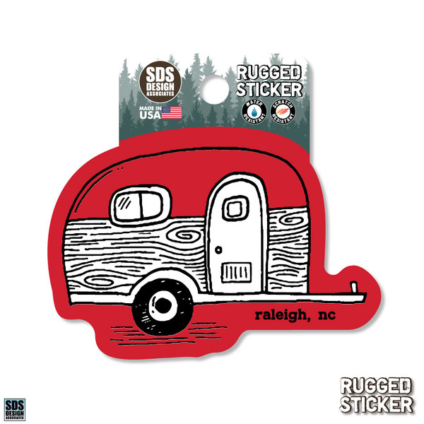 Rugged Sticker Camper Raleigh NC